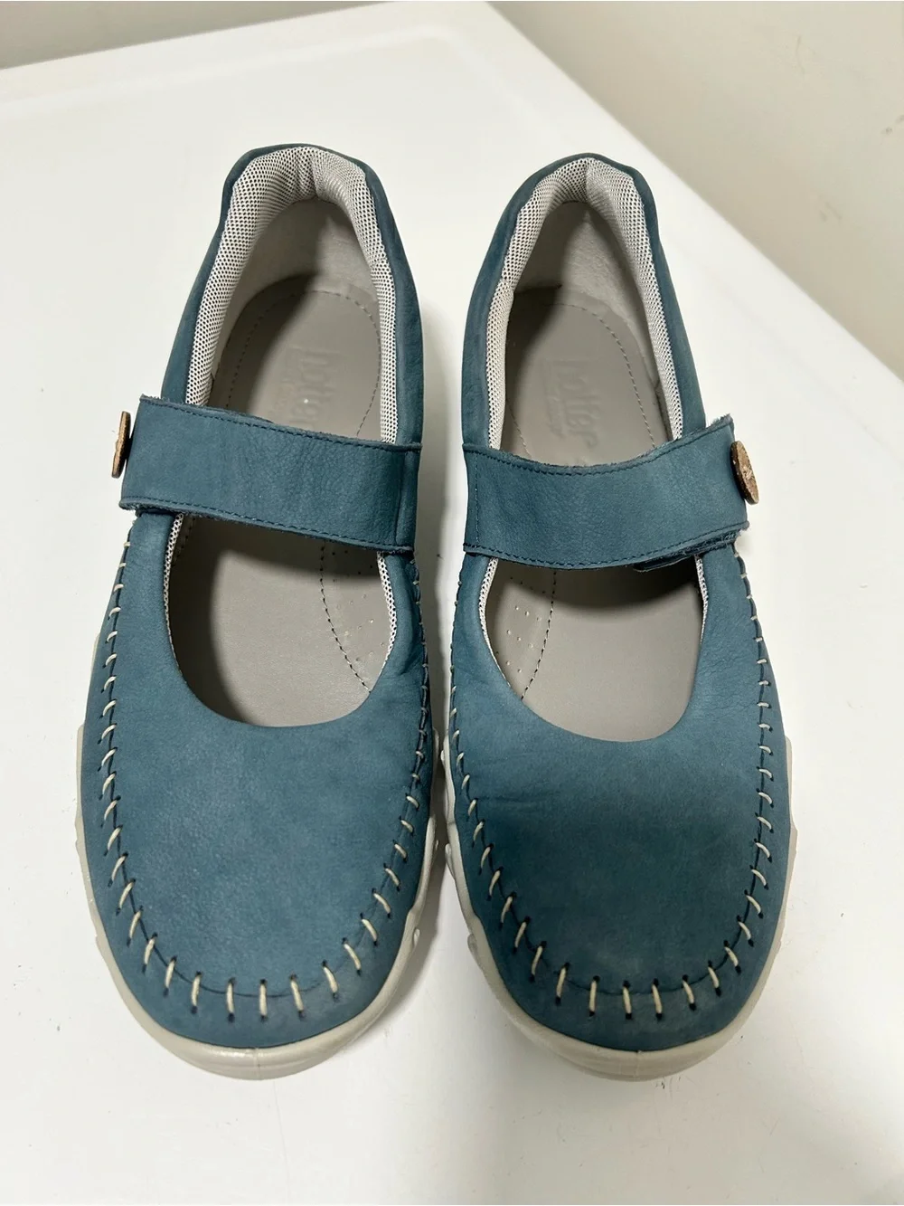 Hotter Suede Mary Jane Shoes Blue Size 9 US